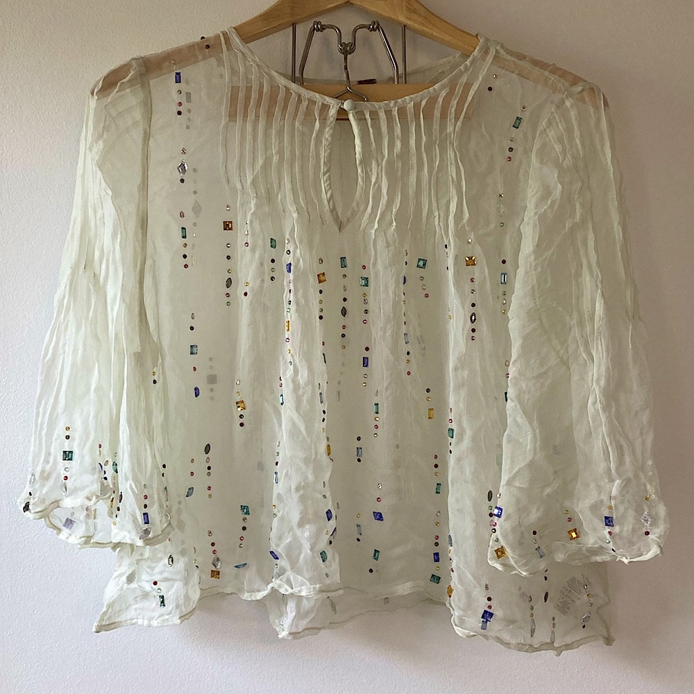 Free People Sheer Sparkle Top